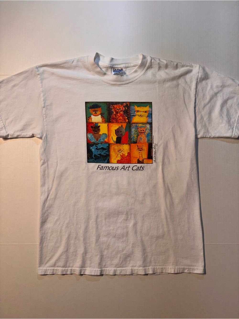 Vtg Wildwood Productions Famous Art Cats Pop Art 90’s Michele Wilson Parody Tee
